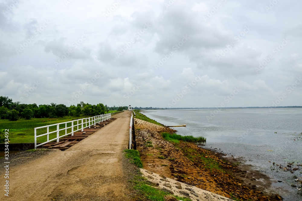 Non-asphalt road in upcountry Buriram, Thailand