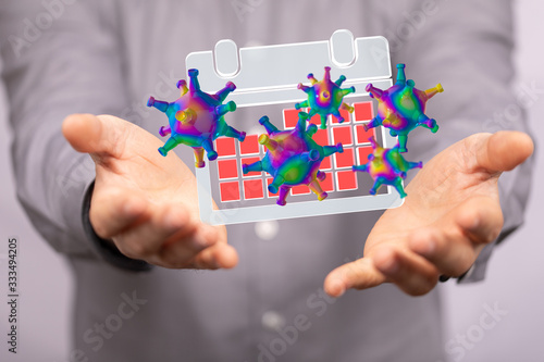 Wallpaper Mural virus economic impact concept image. Torontodigital.ca