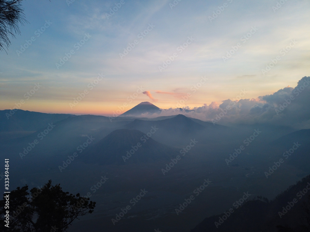 Beautiful sunrise at Mount Bromo view point Beautiful sunrise at Mount Bromo view point