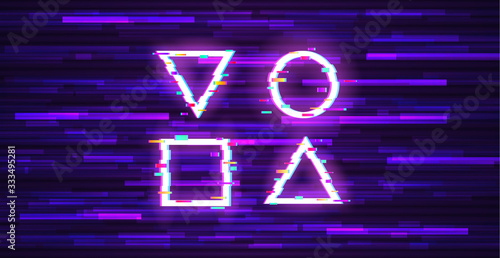Glitch vector frame. Symbol of cyberpunk, hacker attack. Modern design, technological error. Texture and effect for your design.