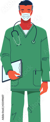 doctor in a protective mask and in a medical suit 