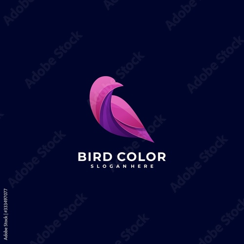 Vector Logo Illustration Bird Colorful Style.