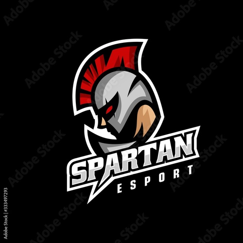 Vector Logo Illustration Spartan E Sport and Sport Style.