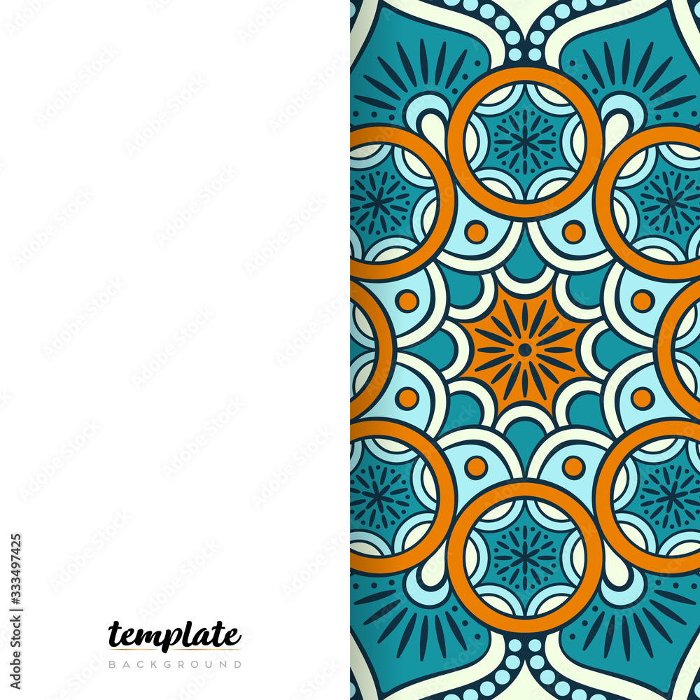 Mandala white background. Round floral ornament