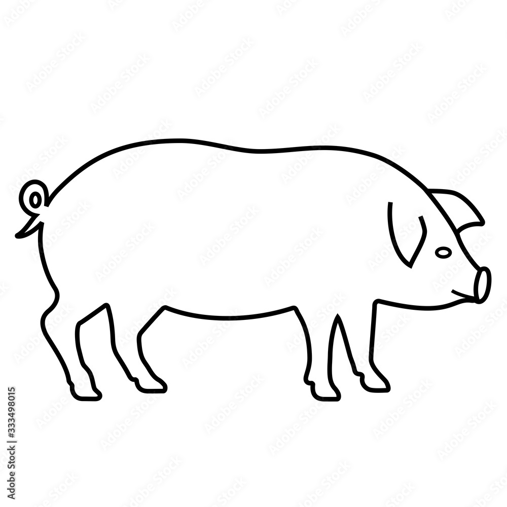 Pig outline icon Pig outline icon