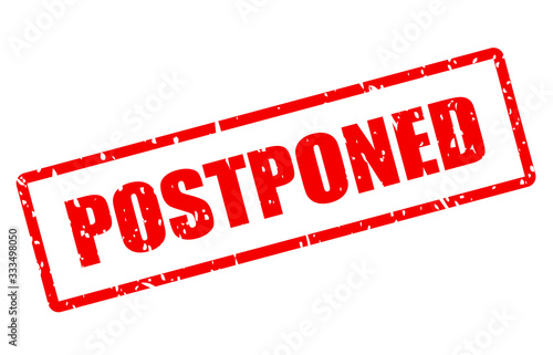 Postponed red grunge stamp