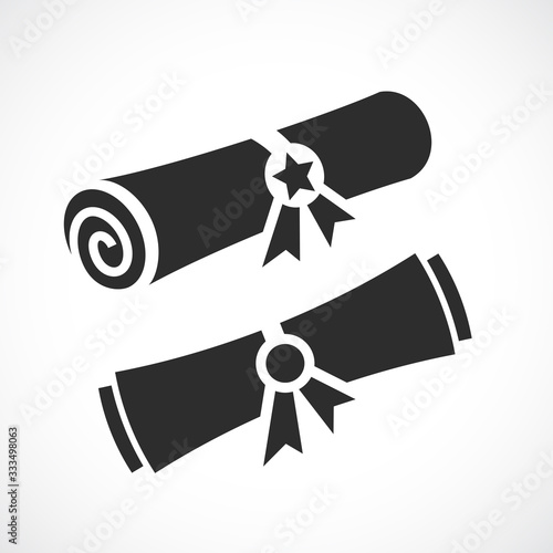 Graduation diploma vector icon