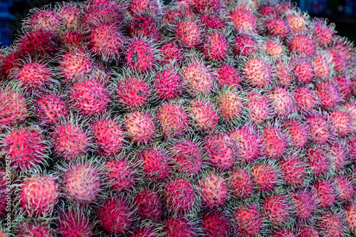 Rambuta inside of khlong toei market in Bangkok photo