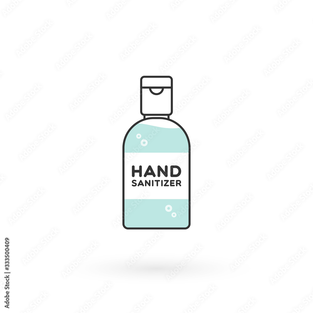 Hand sanitizer bottle isolated. Washing alcohol gel used against viruses, bacteria, flu, coronavirus. Waterless hand cleaner. Pocket size. Handwashing. Vector illustration, flat design Hand sanitizer bottle isolated. Washing alcohol gel used against viruses, bacteria, flu, coronavirus. Waterless hand cleaner. Pocket size. Handwashing. Vector illustration, flat design
