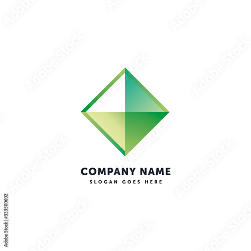 Pyramid Square Vector Logo. Creative abstract icon mark design template. Abstract logotype concept element sign shape.