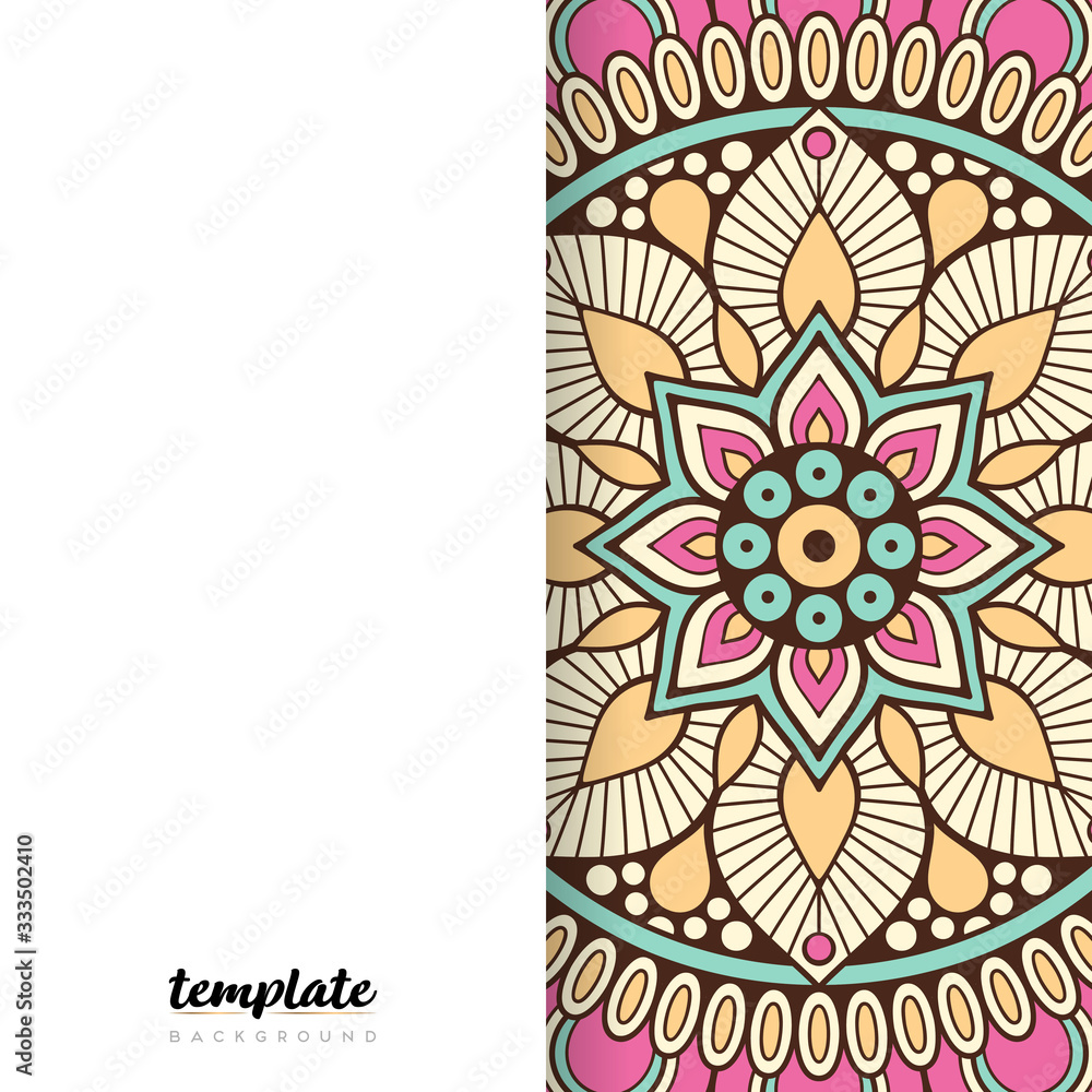Mandala white background. Round floral ornament Mandala white background. Round floral ornament