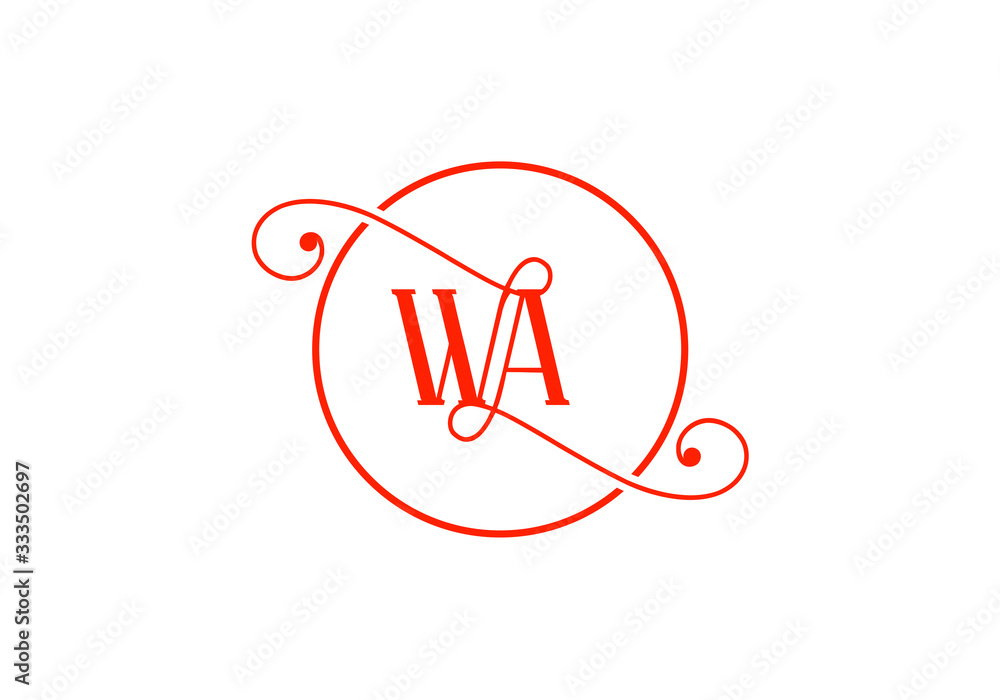 W A, WA Initial Letter Logo design vector template, Graphic Alphabet Symbol for Corporate Business Identity