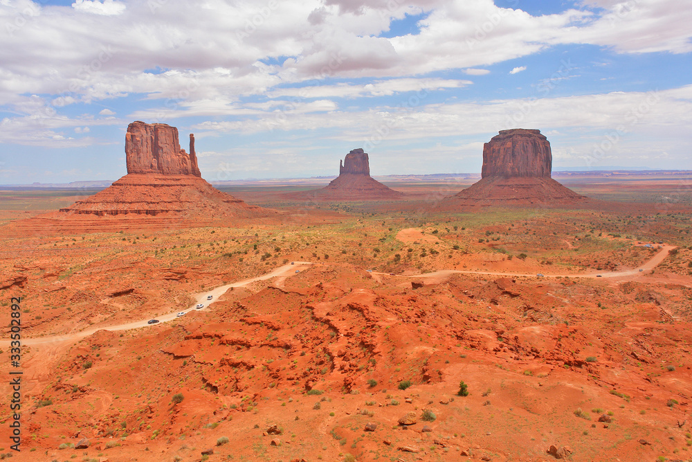 Monument Valley located on the Arizona–Utah border, USA. Monument Valley located on the Arizona–Utah border, USA.