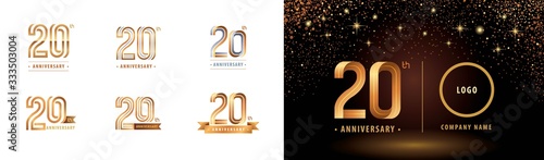 Set of 20th Anniversary logotype design, Twenty years Celebrate Anniversary Logo