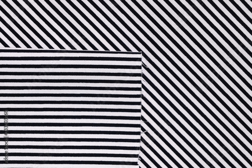 fabric black and white stripe pattern modern style, abstract fashion trendy cloth texture background