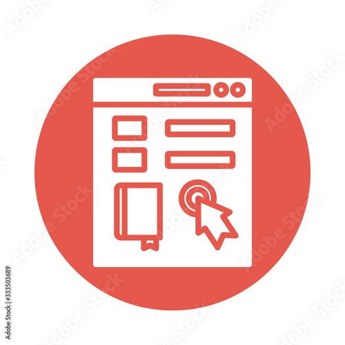 electronic book in template and cursor education online block style