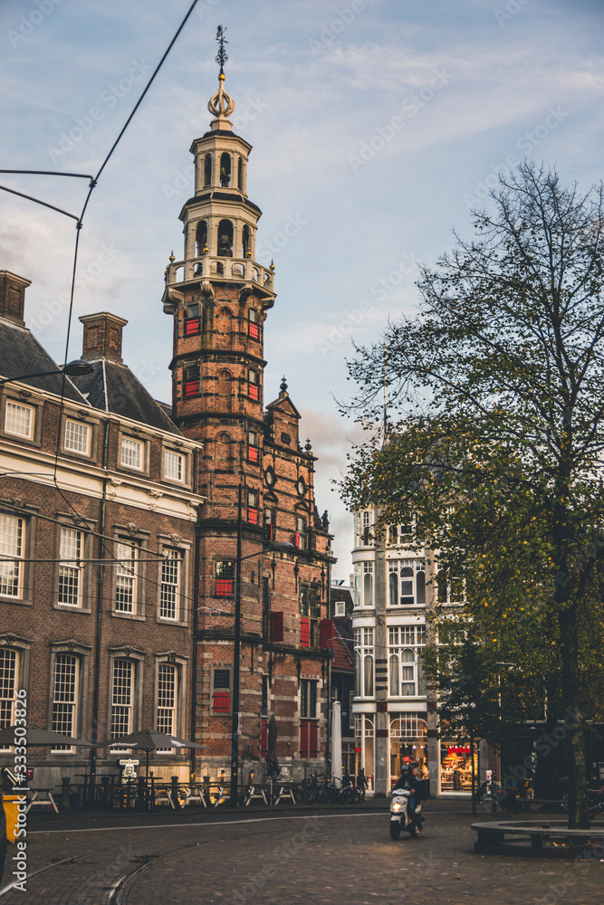 Fototapeta premium classic and residential city, quiet and old streets