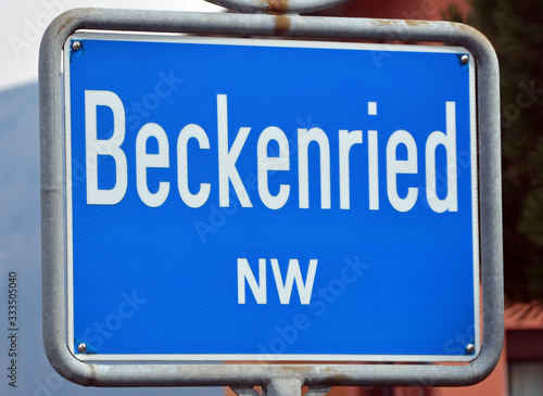 Beckenried NW, Ortsschild photo