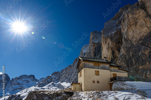 Dolomiti, Torri del Vajolet, Ciampedie, Vigo di Fassa, Trentino, Italia photo