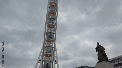 Ferris wheel in Hungary, Debrecen at main street at winter photo