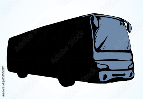 Large intercity bus. Vector drawing
