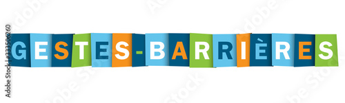 Bannière typographique vecteur GESTES-BARRIÈRES
