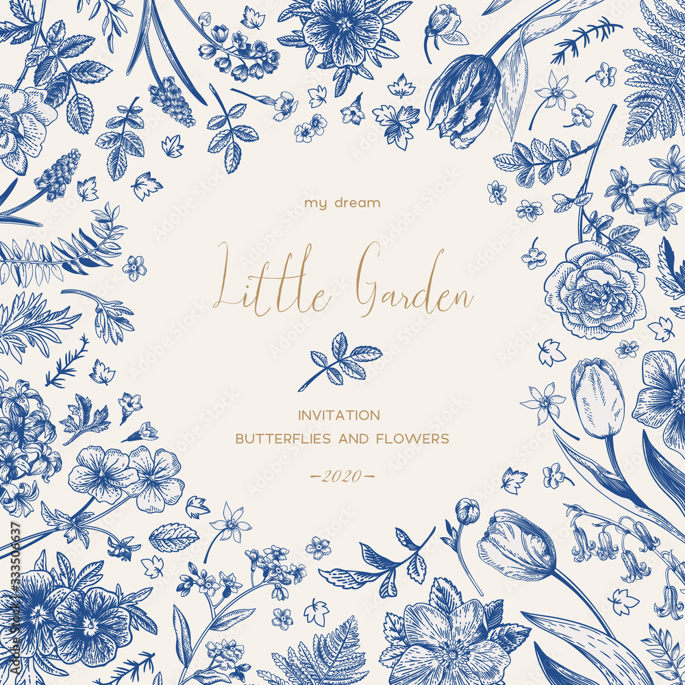 Fototapeta premium Frame with flowers