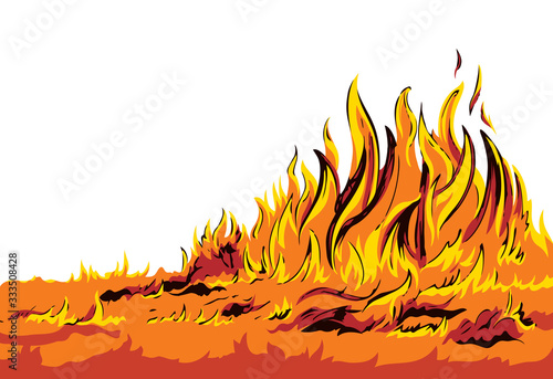 Bright fire. Vector drawing pattern