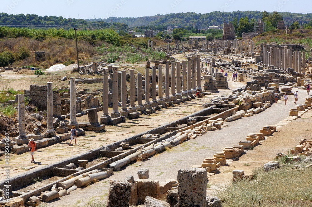Obraz premium Ancient Roman ruins of Perge in Turkey