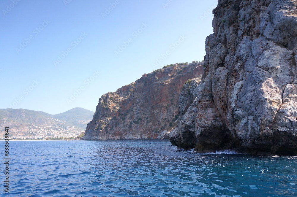 Sea and rocks along the Turkish coastline