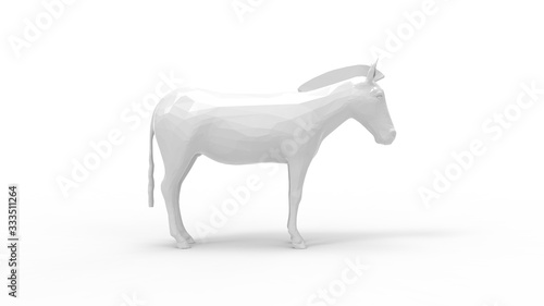 3D rendering of donkey white small animal studio islated white background © Sepia100