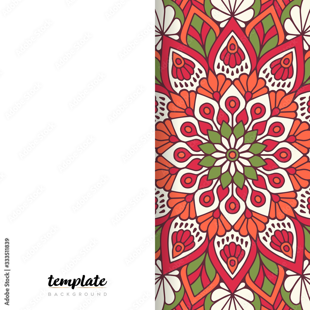 Mandala white background. Round floral ornament Mandala white background. Round floral ornament