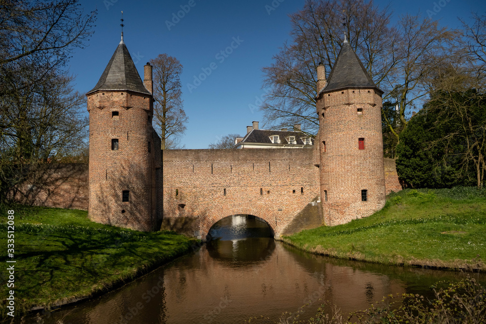 Amersfoort, Netherlands - 23 march 2020: Old Historic City Wall near the city center