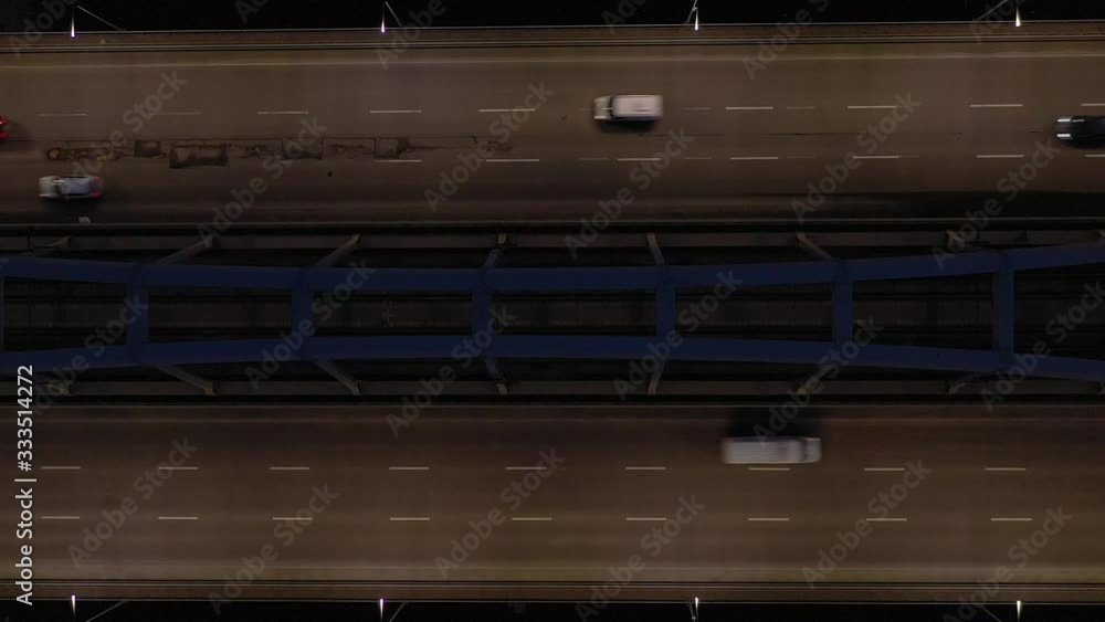 Darnitsky automobile bridge. The city of Kiev. Ukraine. Across the Dnieper River. Video from the drone. Traffic transport view from above. Darnitsky automobile bridge. The city of Kiev. Ukraine. Across the Dnieper River. Video from the drone. Traffic transport view from above.