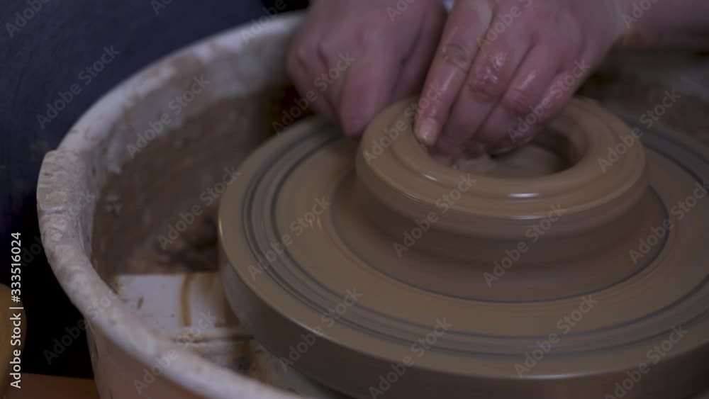 Clay turning - shaping a bowl Clay turning - shaping a bowl