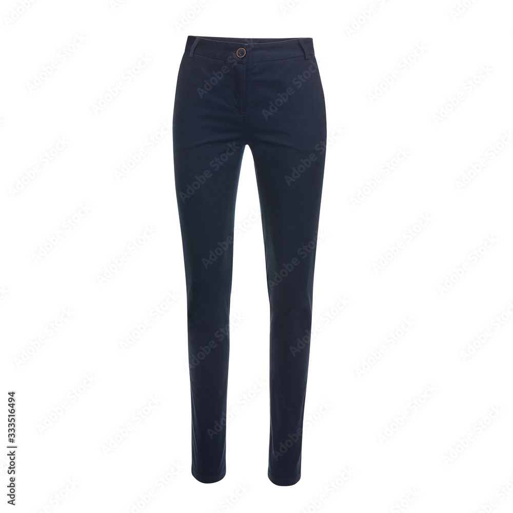 Women's dark blue pants isolated on white Women's dark blue pants isolated on white