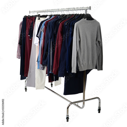 Clothes rack isolated on white background