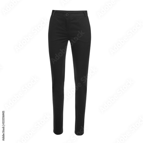 Women's black pants isolated on white