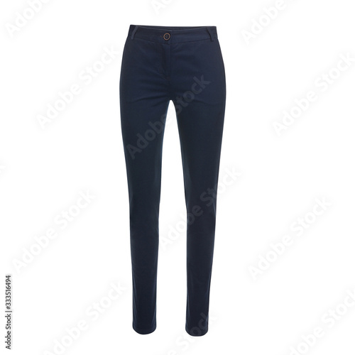 Women's dark blue pants isolated on white