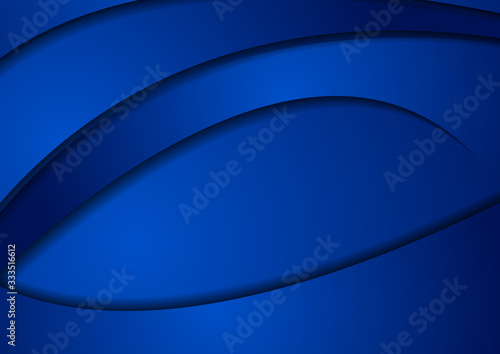Dark blue abstract elegant curved waves vector background