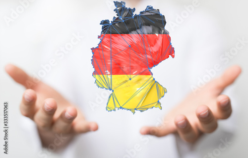 Map - Germany - 3D-Illustration digital.