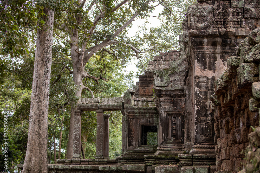 Inside Ta Prohm temple in Cambodia