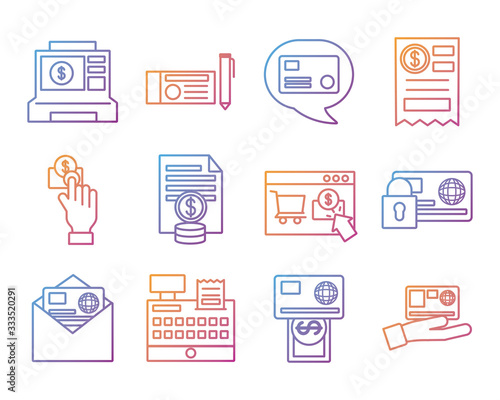 bundle of Payment online set icons