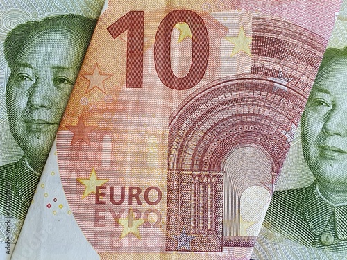 Canvas Print exchange rate of european and chinese money