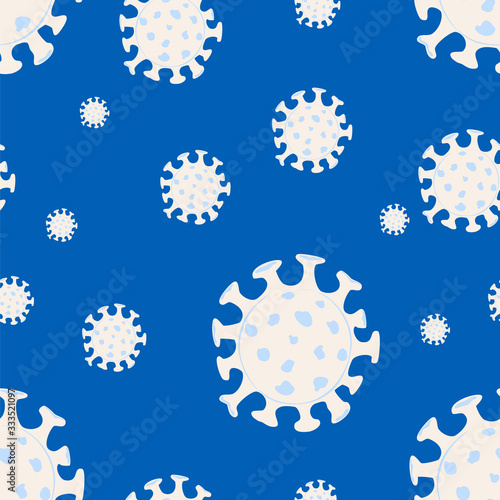 Seamless pattern of Coronavirus COVID-19 outbreak. Pandemic in a World. Novel coronavirus (2019-nCoV).