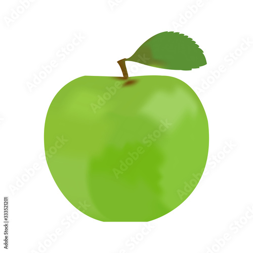 Green Apple Set. Realistic 3d apples. Detailed 3d Illustration Isolated On White. Design Element For Web Or Print Packaging. Vector Illustration.