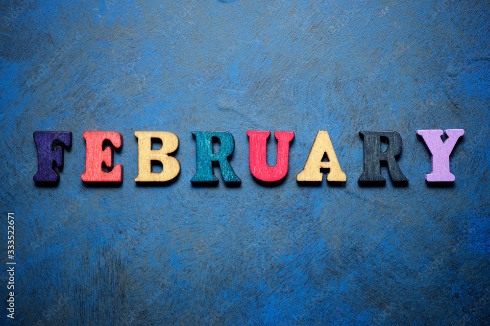 Naklejka premium February word view