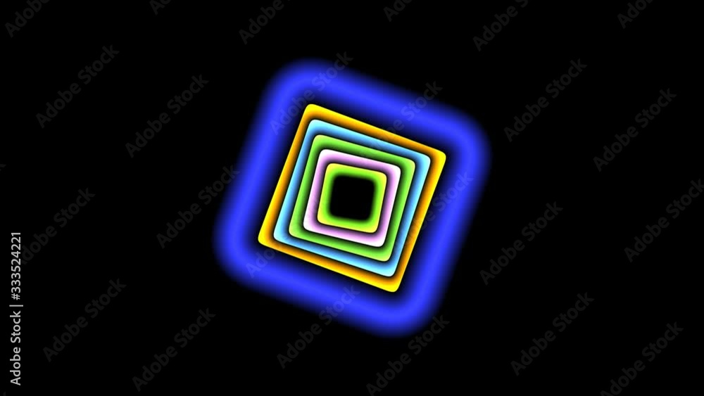 Abstract CGI motion background with rotated colored metallic shapes on black background (full HD 1920x1080, 30 fps). Abstract CGI motion background with rotated colored metallic shapes on black background (full HD 1920x1080, 30 fps).