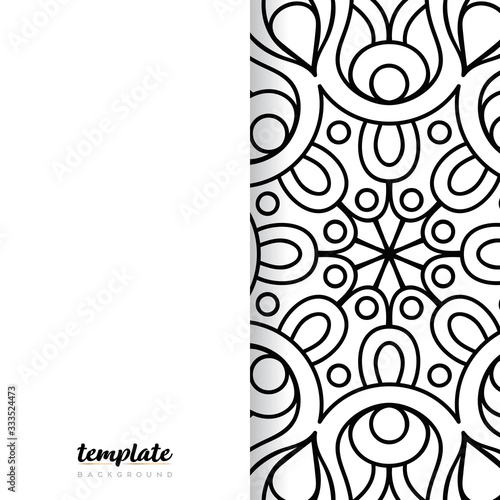 Mandala white background. Round floral ornament