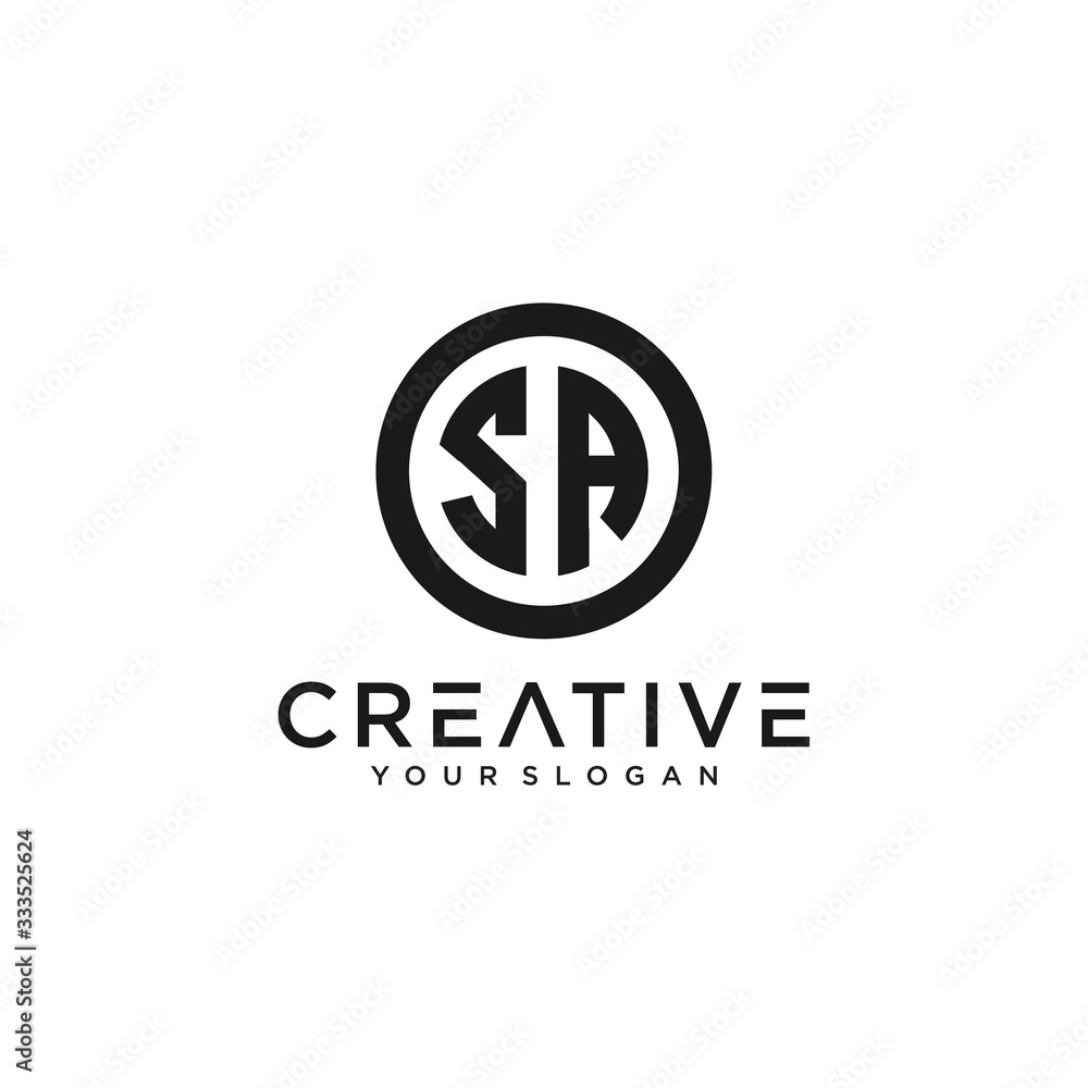 initial letter SA, AS logo vector concept initial letter SA, AS logo vector concept